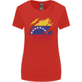 Torn Venezuela Flag Venezuelans Day Football Womens Wider Cut T-Shirt Red