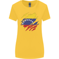 Torn Venezuela Flag Venezuelans Day Football Womens Wider Cut T-Shirt Yellow