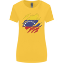Torn Venezuela Flag Venezuelans Day Football Womens Wider Cut T-Shirt Yellow