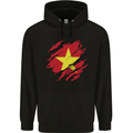Torn Vietnam Flag Vietnamese Day Football Childrens Kids Hoodie Black