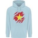 Torn Vietnam Flag Vietnamese Day Football Childrens Kids Hoodie Light Blue