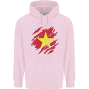 Torn Vietnam Flag Vietnamese Day Football Childrens Kids Hoodie Light Pink