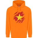 Torn Vietnam Flag Vietnamese Day Football Childrens Kids Hoodie Orange