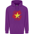 Torn Vietnam Flag Vietnamese Day Football Childrens Kids Hoodie Purple