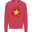 Torn Vietnam Flag Vietnamese Day Football Kids Sweatshirt Jumper Heliconia