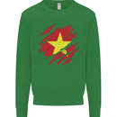 Torn Vietnam Flag Vietnamese Day Football Kids Sweatshirt Jumper Irish Green