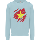 Torn Vietnam Flag Vietnamese Day Football Kids Sweatshirt Jumper Light Blue