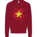 Torn Vietnam Flag Vietnamese Day Football Kids Sweatshirt Jumper Red