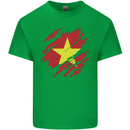 Torn Vietnam Flag Vietnamese Day Football Kids T-Shirt Childrens Irish Green