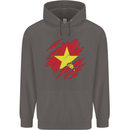 Torn Vietnam Flag Vietnamese Day Football Mens 80% Cotton Hoodie Charcoal
