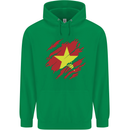 Torn Vietnam Flag Vietnamese Day Football Mens 80% Cotton Hoodie Irish Green