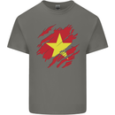Torn Vietnam Flag Vietnamese Day Football Mens Cotton T-Shirt Tee Top Charcoal