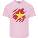 Torn Vietnam Flag Vietnamese Day Football Mens Cotton T-Shirt Tee Top Light Pink