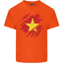 Torn Vietnam Flag Vietnamese Day Football Mens Cotton T-Shirt Tee Top Orange