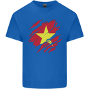 Torn Vietnam Flag Vietnamese Day Football Mens Cotton T-Shirt Tee Top Royal Blue