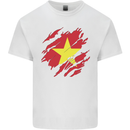 Torn Vietnam Flag Vietnamese Day Football Mens Cotton T-Shirt Tee Top White