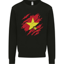 Torn Vietnam Flag Vietnamese Day Football Mens Sweatshirt Jumper Black