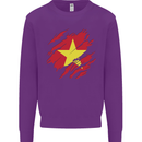 Torn Vietnam Flag Vietnamese Day Football Mens Sweatshirt Jumper Purple