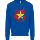 Torn Vietnam Flag Vietnamese Day Football Mens Sweatshirt Jumper Royal Blue
