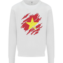 Torn Vietnam Flag Vietnamese Day Football Mens Sweatshirt Jumper White