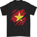 Torn Vietnam Flag Vietnamese Day Football Mens T-Shirt 100% Cotton Black
