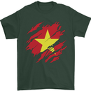 Torn Vietnam Flag Vietnamese Day Football Mens T-Shirt 100% Cotton Forest Green