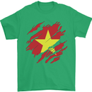 Torn Vietnam Flag Vietnamese Day Football Mens T-Shirt 100% Cotton Irish Green