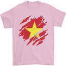 Torn Vietnam Flag Vietnamese Day Football Mens T-Shirt 100% Cotton Light Pink