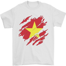 Torn Vietnam Flag Vietnamese Day Football Mens T-Shirt 100% Cotton White