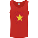 Torn Vietnam Flag Vietnamese Day Football Mens Vest Tank Top Red