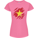 Torn Vietnam Flag Vietnamese Day Football Womens Petite Cut T-Shirt Azalea