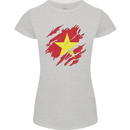 Torn Vietnam Flag Vietnamese Day Football Womens Petite Cut T-Shirt Sports Grey