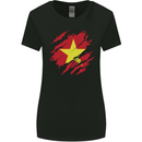Torn Vietnam Flag Vietnamese Day Football Womens Wider Cut T-Shirt Black