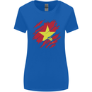 Torn Vietnam Flag Vietnamese Day Football Womens Wider Cut T-Shirt Royal Blue