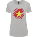 Torn Vietnam Flag Vietnamese Day Football Womens Wider Cut T-Shirt Sports Grey