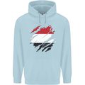 Torn Yemen Flag Yemeni Day Football Childrens Kids Hoodie Light Blue