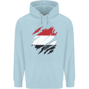 Torn Yemen Flag Yemeni Day Football Childrens Kids Hoodie Light Blue