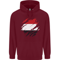 Torn Yemen Flag Yemeni Day Football Childrens Kids Hoodie Maroon