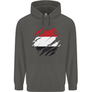 Torn Yemen Flag Yemeni Day Football Childrens Kids Hoodie Storm Grey