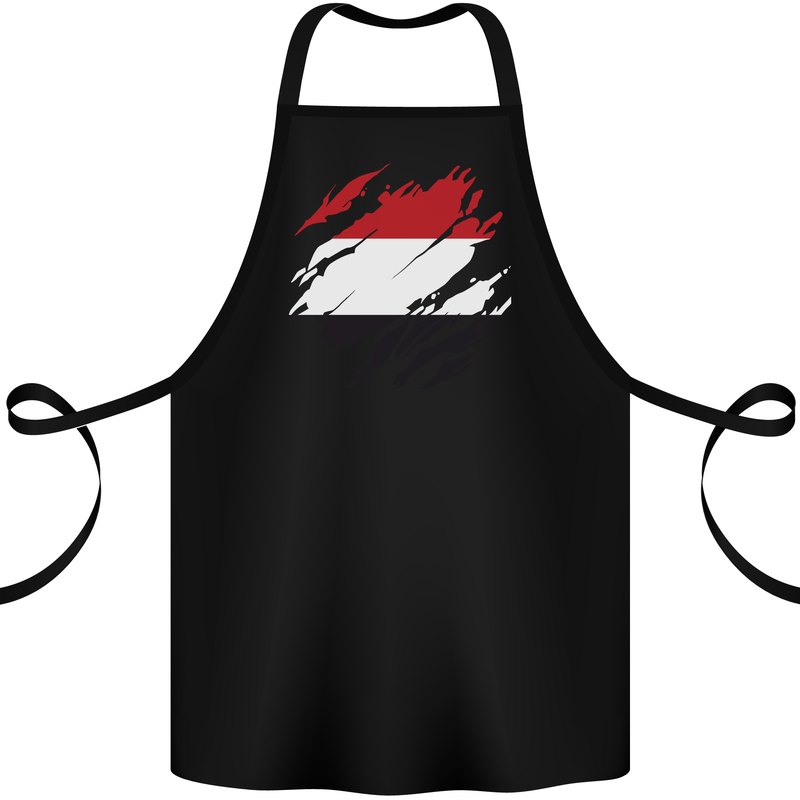 Torn Yemen Flag Yemeni Day Football Cotton Apron 100% Organic Black