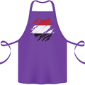 Torn Yemen Flag Yemeni Day Football Cotton Apron 100% Organic Purple