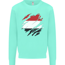 Torn Yemen Flag Yemeni Day Football Kids Sweatshirt Jumper Peppermint