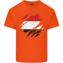 Torn Yemen Flag Yemeni Day Football Kids T-Shirt Childrens Orange