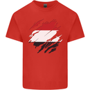 Torn Yemen Flag Yemeni Day Football Kids T-Shirt Childrens Red