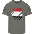 Torn Yemen Flag Yemeni Day Football Mens Cotton T-Shirt Tee Top Charcoal