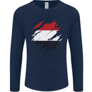 Torn Yemen Flag Yemeni Day Football Mens Long Sleeve T-Shirt Navy Blue