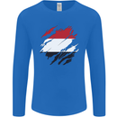 Torn Yemen Flag Yemeni Day Football Mens Long Sleeve T-Shirt Royal Blue