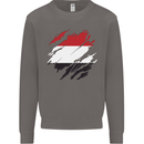Torn Yemen Flag Yemeni Day Football Mens Sweatshirt Jumper Charcoal