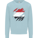 Torn Yemen Flag Yemeni Day Football Mens Sweatshirt Jumper Light Blue