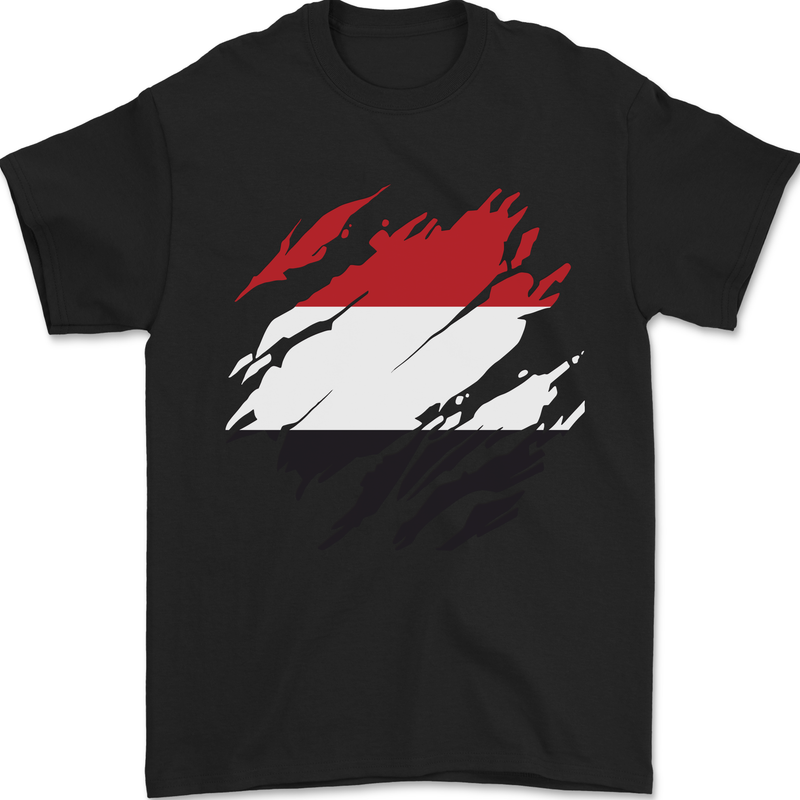 Torn Yemen Flag Yemeni Day Football Mens T-Shirt 100% Cotton Black